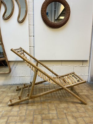 Italian Bamboo Lounge Chair, 1980s-FUE-1094467