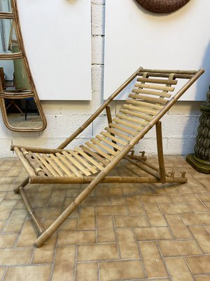 Italian Bamboo Lounge Chair, 1980s-FUE-1094467