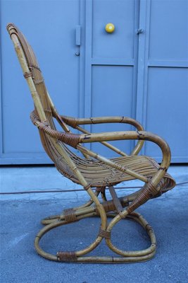 Italian Bamboo Lounge Chairs by Tito Agnoli, 1950s, Set of 2-EH-699729