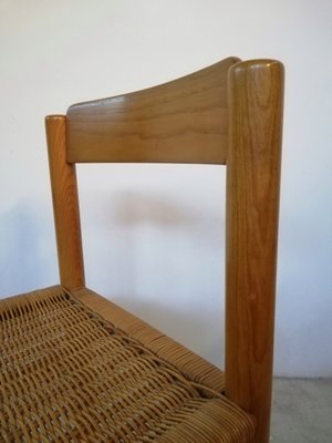 Italian Bamboo & Midollino Table and Chairs, 1970s, Set of 5-UIW-1140212