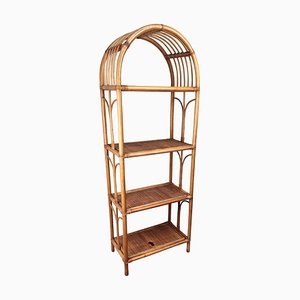 Italian Bamboo Rattan Bookshelf, 1960s-EUP-784284