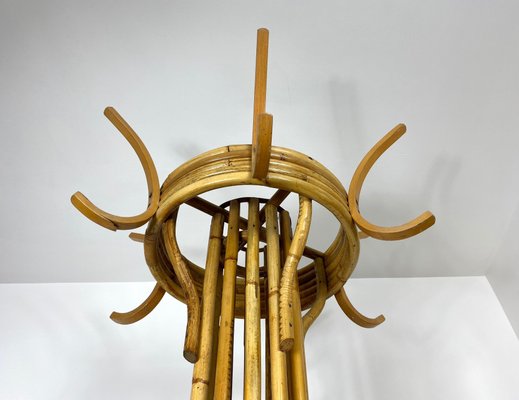 Italian Bamboo Rattan Coat Rack Umbrella Stand, 1960s-LYQ-1171563