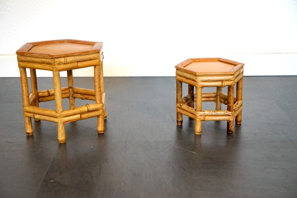 Italian Bamboo Tables, 1950s, Set of 2-CIP-2026990