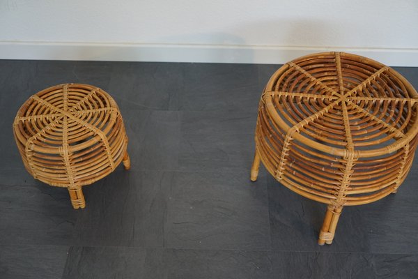 Italian Bamboo Tables, 1950s, Set of 2-CIP-2036686