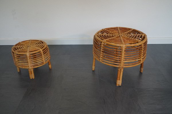 Italian Bamboo Tables, 1950s, Set of 2-CIP-2036686