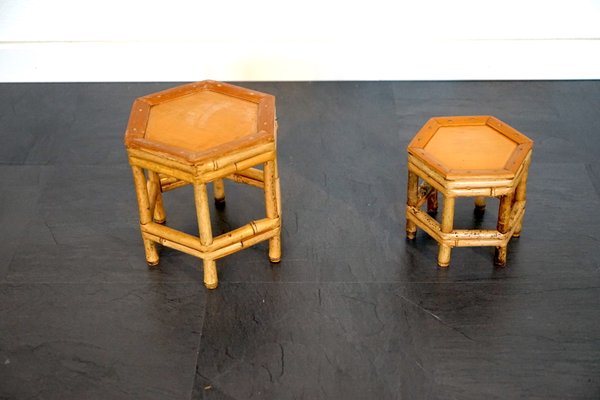 Italian Bamboo Tables, 1950s, Set of 2-CIP-2026990