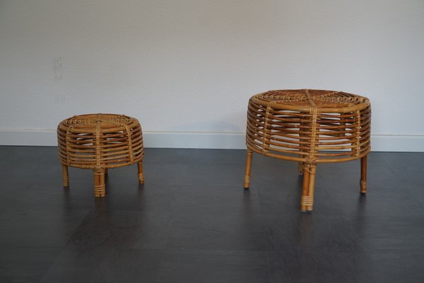 Italian Bamboo Tables, 1950s, Set of 2-CIP-2036686