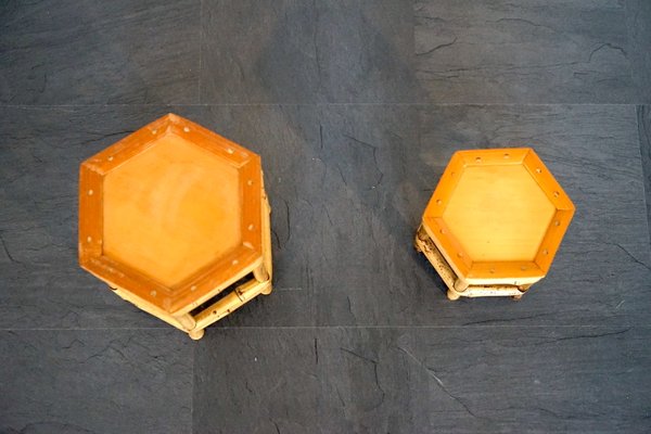 Italian Bamboo Tables, 1950s, Set of 2-CIP-2026990