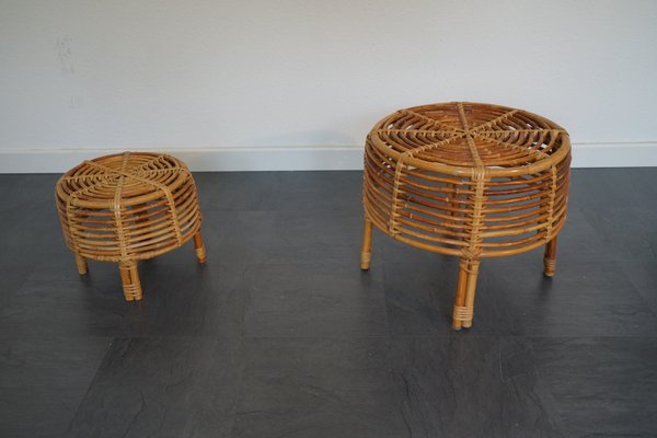 Italian Bamboo Tables, 1950s, Set of 2-CIP-2036686