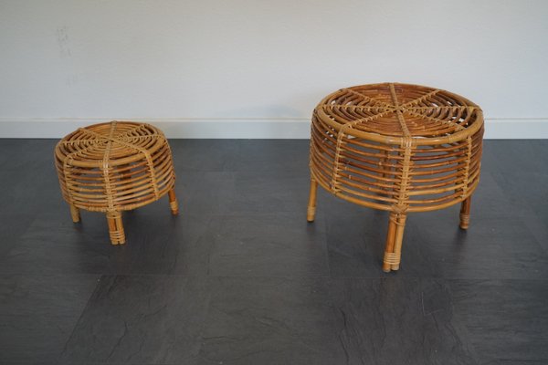 Italian Bamboo Tables, 1950s, Set of 2-CIP-2036686