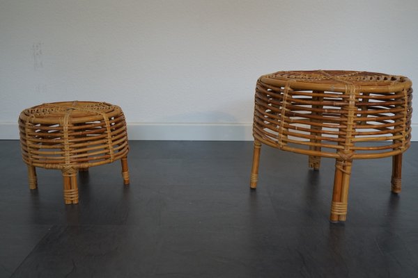 Italian Bamboo Tables, 1950s, Set of 2-CIP-2036686