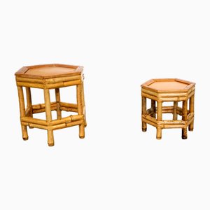 Italian Bamboo Tables, 1950s, Set of 2-CIP-2026990