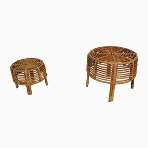 Italian Bamboo Tables, 1950s, Set of 2-CIP-2036686