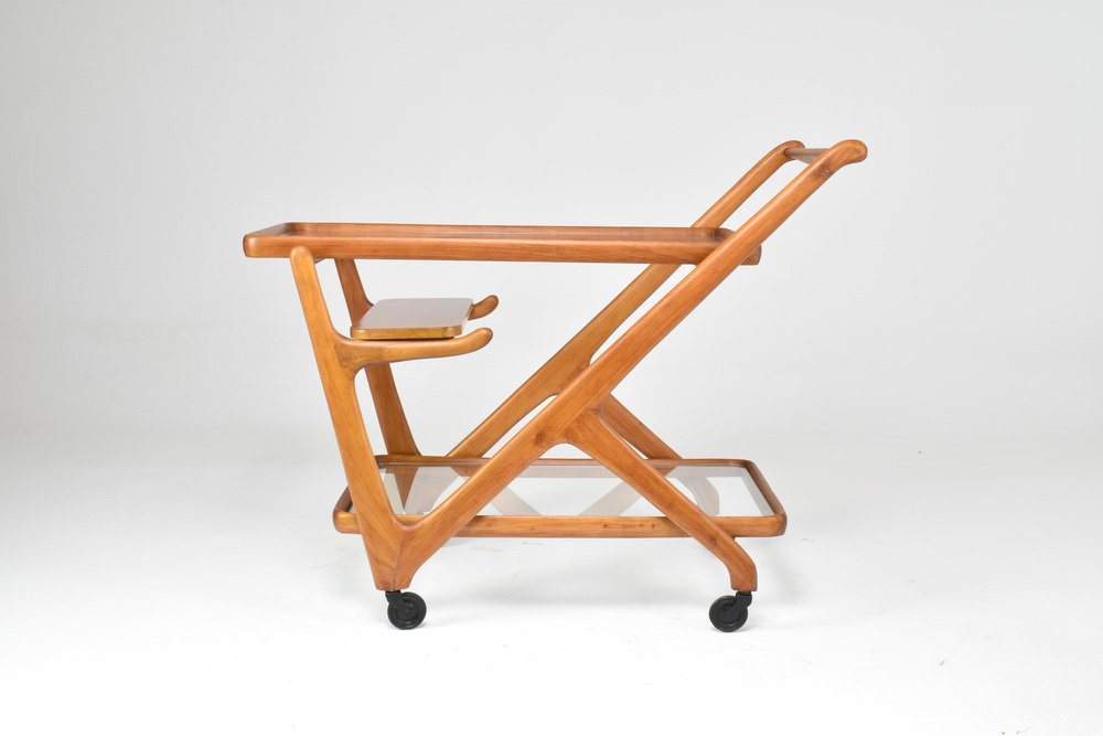 Italian Bar or Serving Cart Trolley attributed to Cesare Lacca for Cassina, 1950s