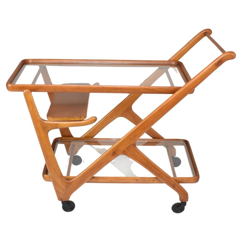 Italian Bar or Serving Cart Trolley attributed to Cesare Lacca for Cassina, 1950s