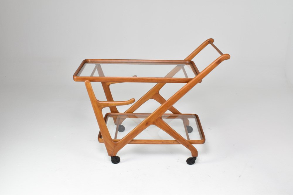 Italian Bar or Serving Cart Trolley attributed to Cesare Lacca for Cassina, 1950s