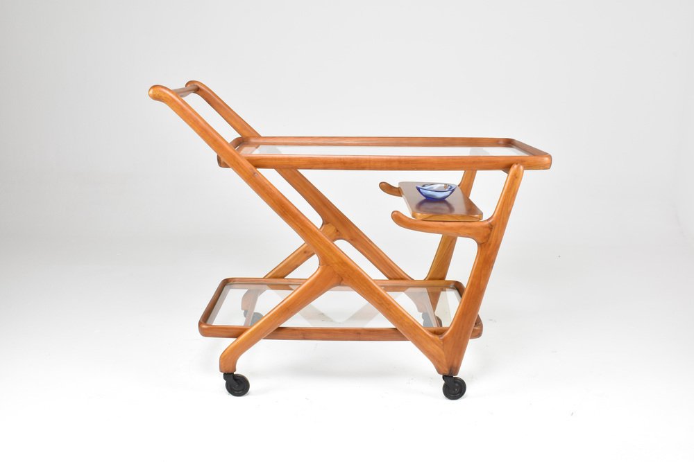 Italian Bar or Serving Cart Trolley attributed to Cesare Lacca for Cassina, 1950s