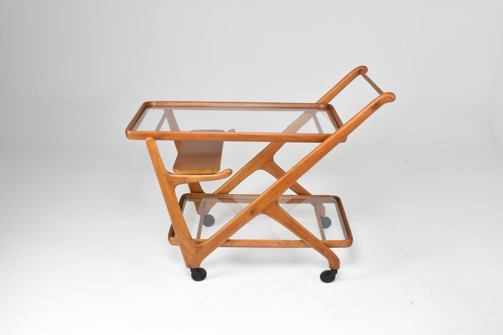 Italian Bar or Serving Cart Trolley attributed to Cesare Lacca for Cassina, 1950s