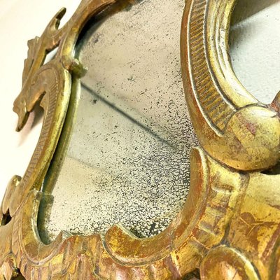 Italian Baroque Mercury Glass Mirror with Gilded Wood Frame, 1700s-GDD-1135895