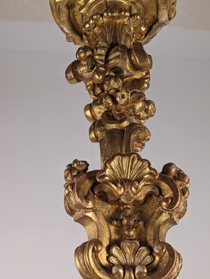 Italian Baroque Torcheres in Golden Wood, 1800s, Set of 2-JJT-1585799