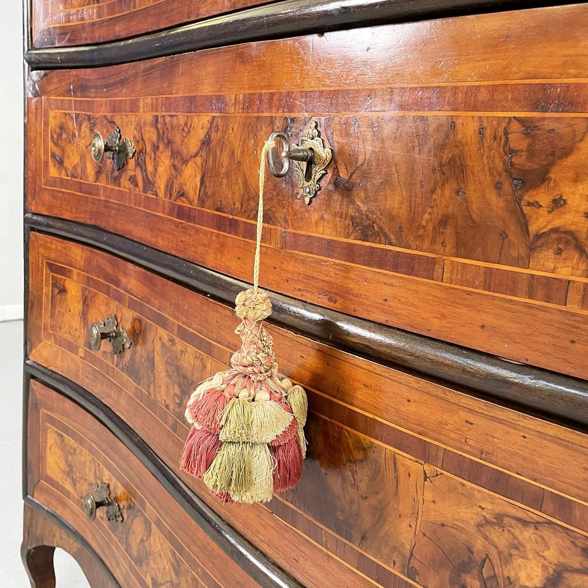 Italian Baroque Wood and Metal Chests of Drawers, 1730s