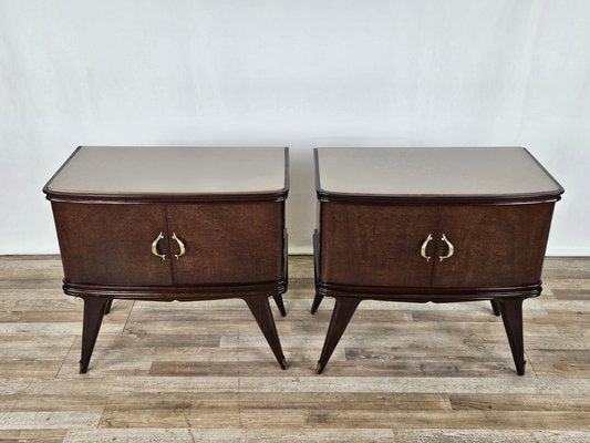 Italian Bedside Tables in Mahogany, 1950, Set of 2-ZUW-1768754