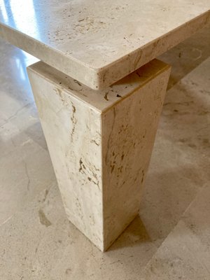 Italian Beige Travertine Marble Coffee Table, 1970s-NOU-845591