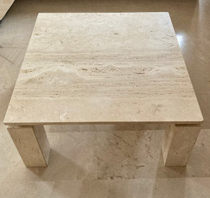 Italian Beige Travertine Marble Coffee Table, 1970s-NOU-845591