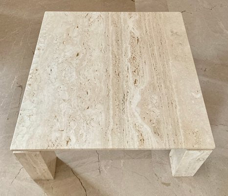 Italian Beige Travertine Marble Coffee Table, 1970s-NOU-845591