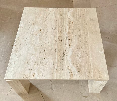 Italian Beige Travertine Marble Coffee Table, 1970s-NOU-845591