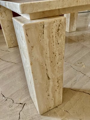 Italian Beige Travertine Marble Coffee Table, 1970s-NOU-845591