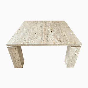 Italian Beige Travertine Marble Coffee Table, 1970s-NOU-845591