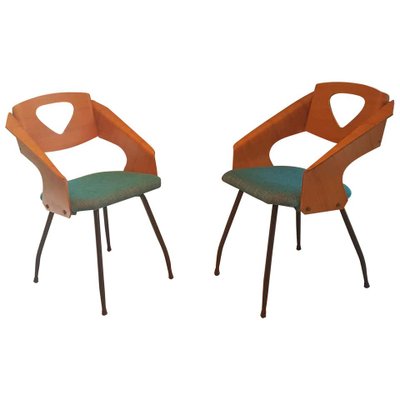 Italian Bentwood Armchairs by Carlo Ratti for Legni Curvi, 1950s, Set of 2-POM-716382