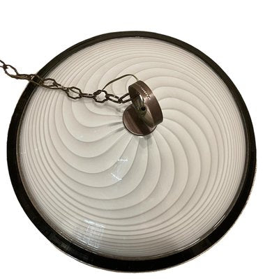 Italian Black and White Light Pendant in Murano Glass-JJC-1273650