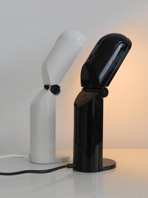 Italian Black and White Plastic Table Lamps, 1960s, Set of 2-CC-1538141