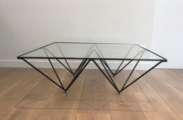 Italian Black Lacquered Pyramidal Coffee Table Attributed to Paolo Piva, 1970s-BA-658532