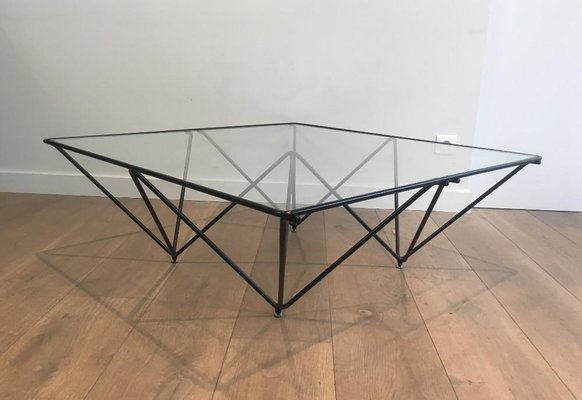 Italian Black Lacquered Pyramidal Coffee Table Attributed to Paolo Piva, 1970s-BA-658532