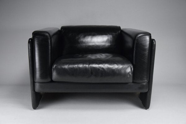 Italian Black Leather Lounge Chair by Tito Agnoli for Poltrona Frau, 1994-IEI-1750448