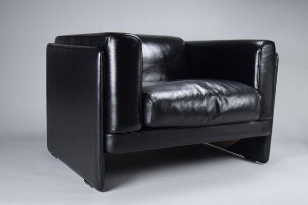 Italian Black Leather Lounge Chair by Tito Agnoli for Poltrona Frau, 1994-IEI-1750448