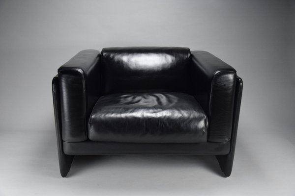 Italian Black Leather Lounge Chair by Tito Agnoli for Poltrona Frau, 1994-IEI-1750448