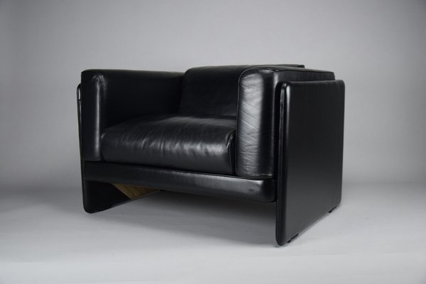 Italian Black Leather Lounge Chair by Tito Agnoli for Poltrona Frau, 1994-IEI-1750448