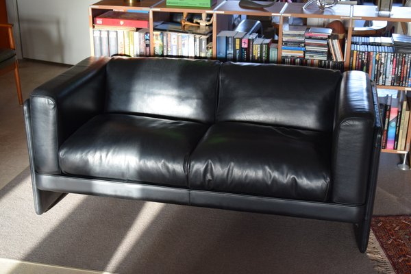 Italian Black Leather Sofa by Tito Agnoli for Poltrona Frau, 1994-IEI-1751950