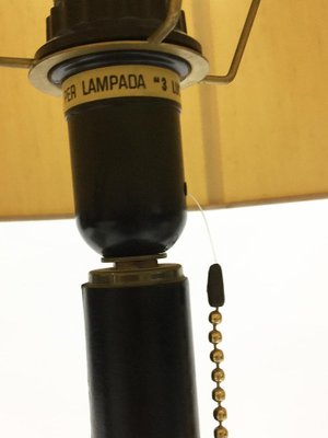 Italian Black Leather Table Lamp in the Style of Jacques Adnet-UCH-1224918