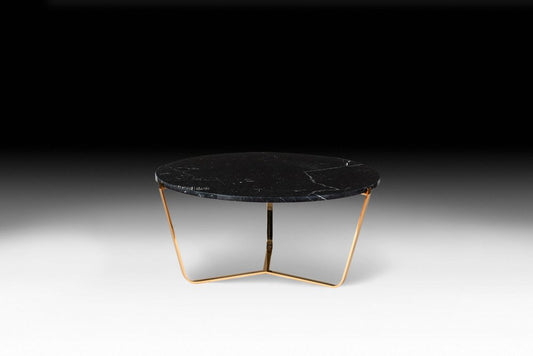 Italian Black Marble Marquinia Dolomiti Circular 41 Table from VGnewtrend