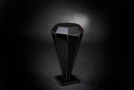 Italian Black Supporto Diamante 115 Mirror in Wood & Black Glass from VGnewtrend