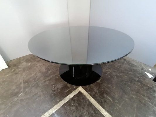 Italian Black Wood Lacquered & Glass Table In the Style of Sabot-HZ-835882