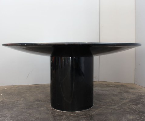 Italian Black Wood Lacquered & Glass Table In the Style of Sabot-HZ-835882