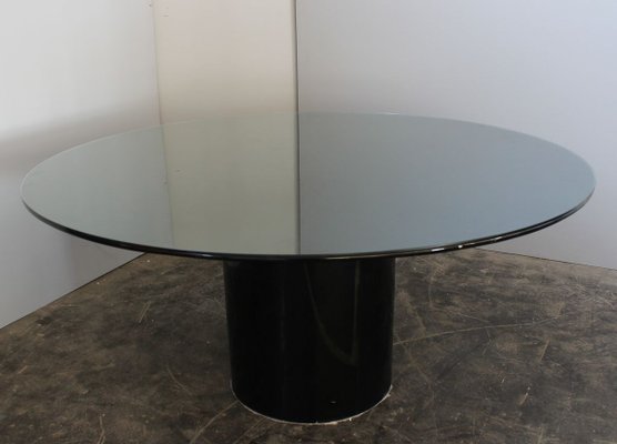 Italian Black Wood Lacquered & Glass Table In the Style of Sabot-HZ-835882