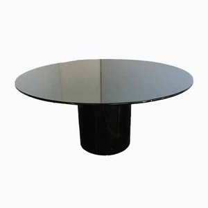 Italian Black Wood Lacquered & Glass Table In the Style of Sabot-HZ-835882