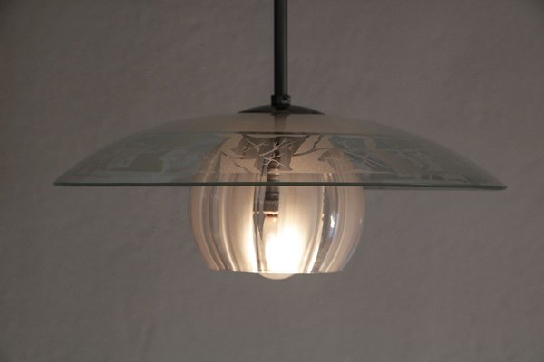 Italian Blown Glass Pendant Lamp from Stilnovo, 1950s-MTX-887877